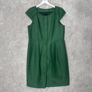 Talbots‎ womens emerald Green Cap Sleeve Dress size 12P Silk Blend